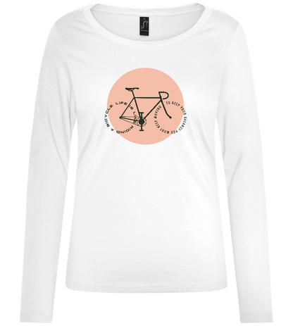 Bicycle Life Design - Comfort women's long sleeve t-shirt_WHITE_front