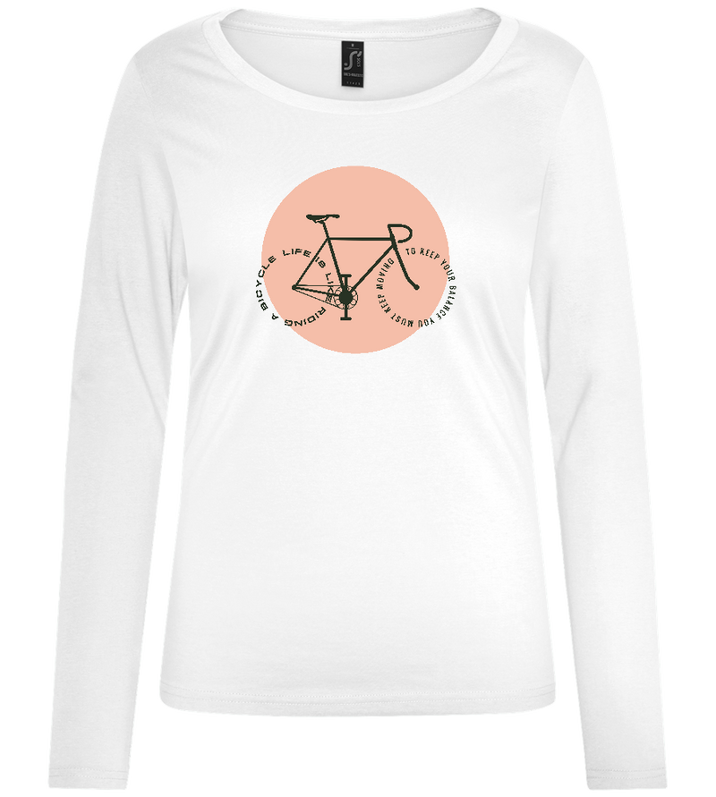 Bicycle Life Design - Comfort women's long sleeve t-shirt_WHITE_front