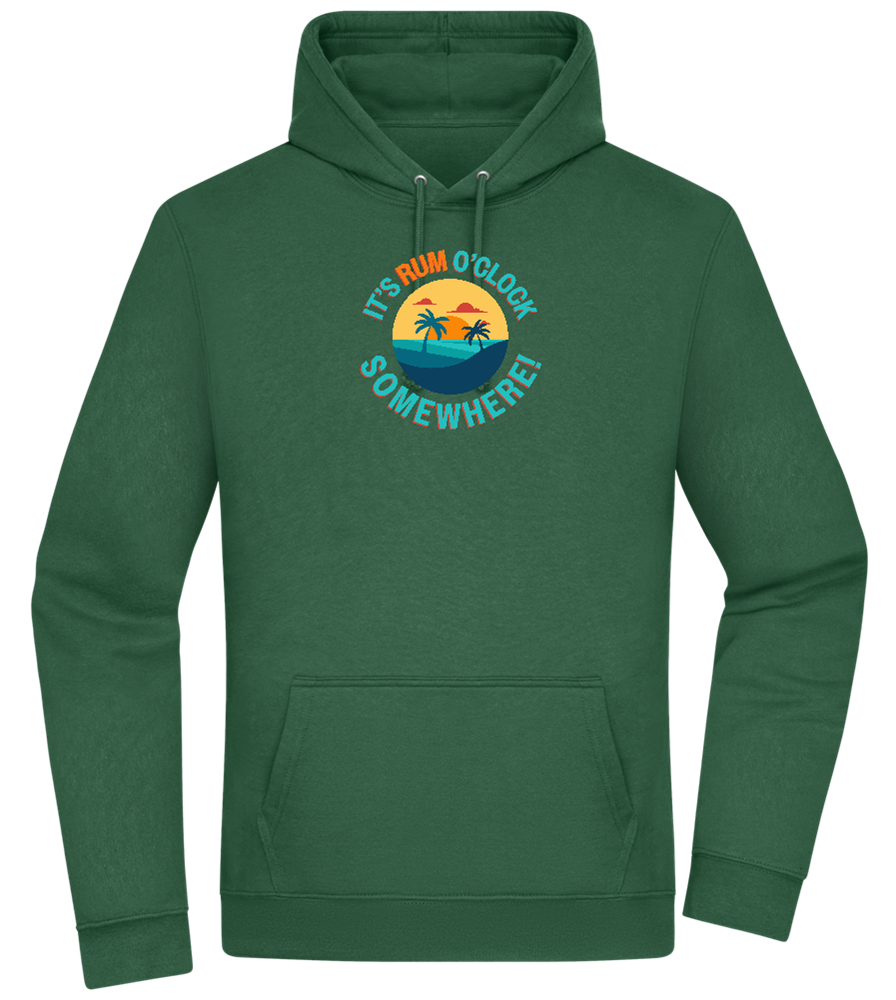 It's Rum O'Clock Design - Premium Essential Unisex Hoodie_GREEN BOTTLE_front