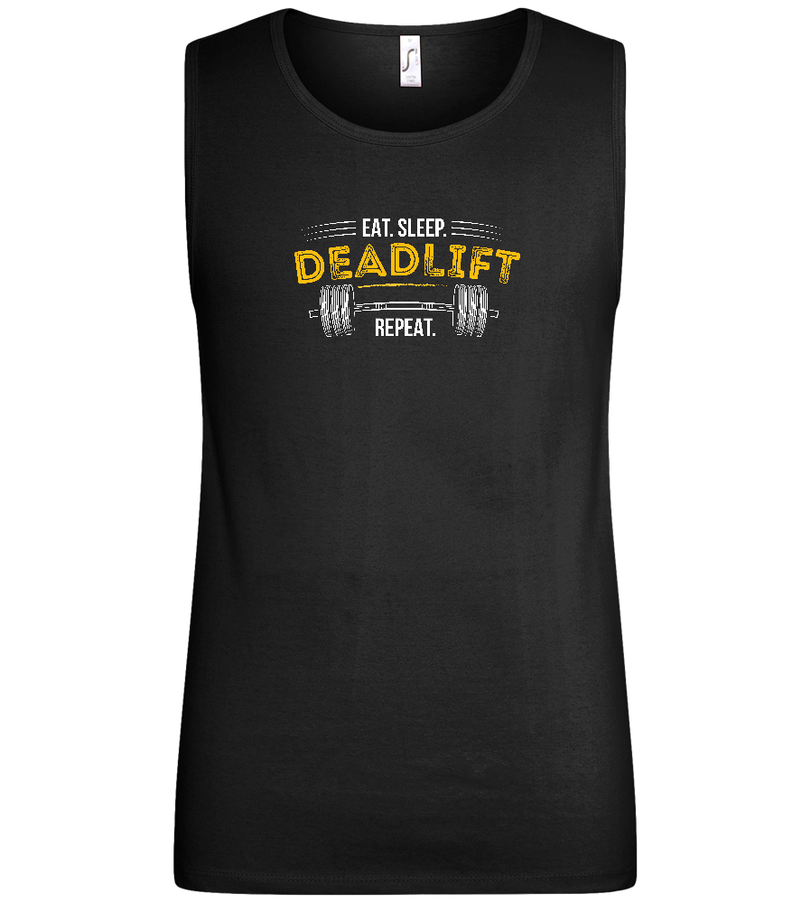 Deadlift Barbell Design - Basic men's tank top_DEEP BLACK_front