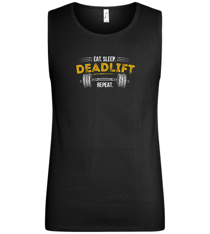 Deadlift Barbell Design - Basic men's tank top_DEEP BLACK_front