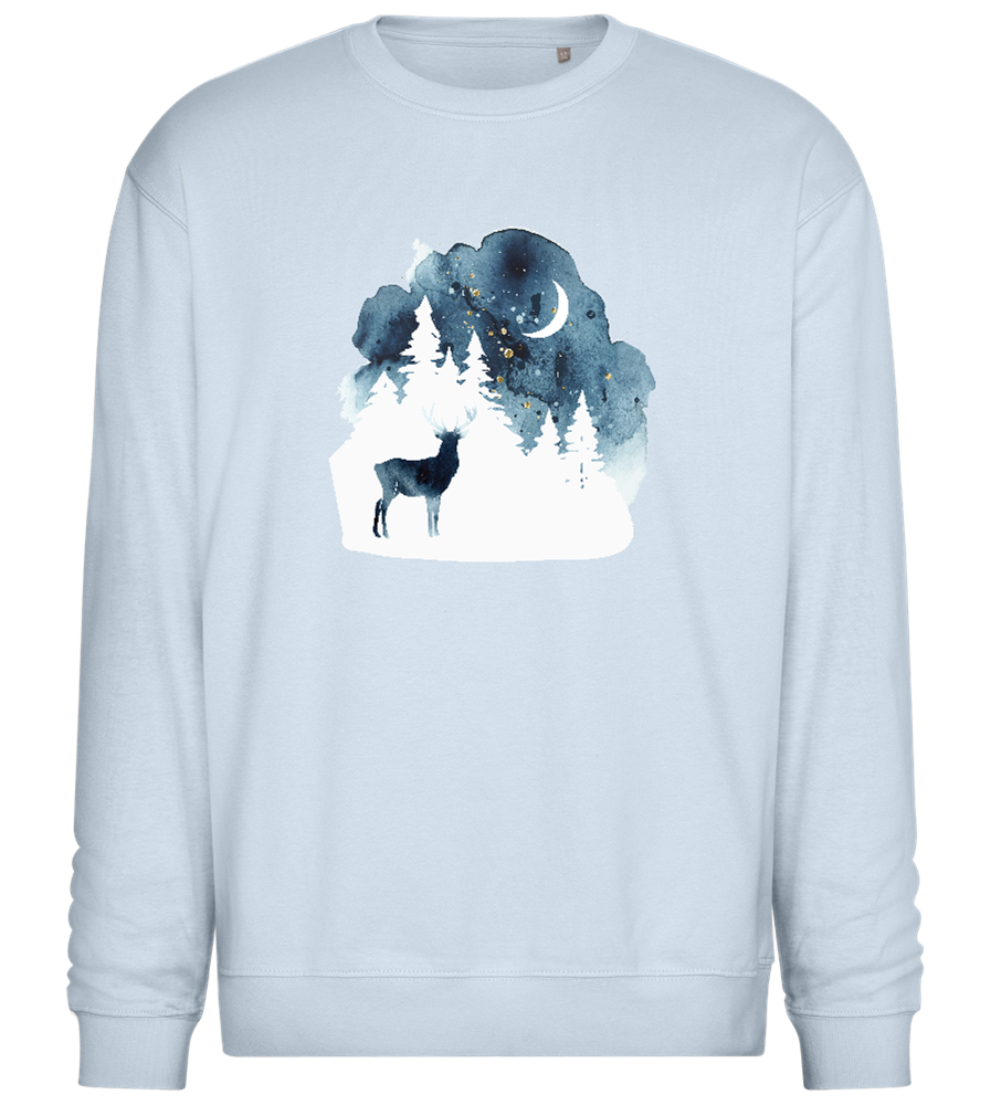 Watercolor Christmas Night Design - Comfort Essential Unisex Sweater_CREAMY BLUE_front