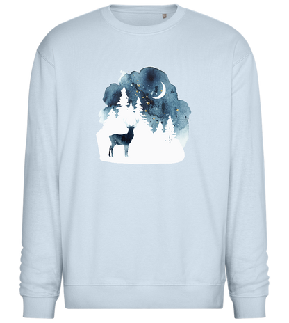 Watercolor Christmas Night Design - Comfort Essential Unisex Sweater_CREAMY BLUE_front