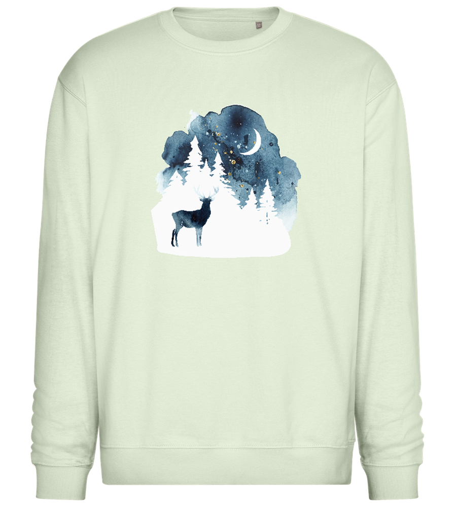 Watercolor Christmas Night Design - Comfort Essential Unisex Sweater_CREAMY GREEN_front