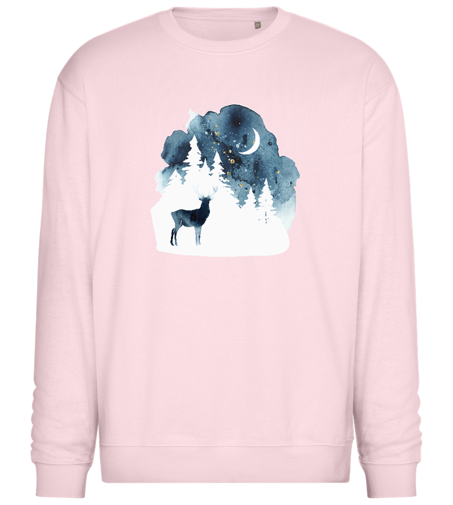 Watercolor Christmas Night Design - Comfort Essential Unisex Sweater_LIGHT PEACH ROSE_front