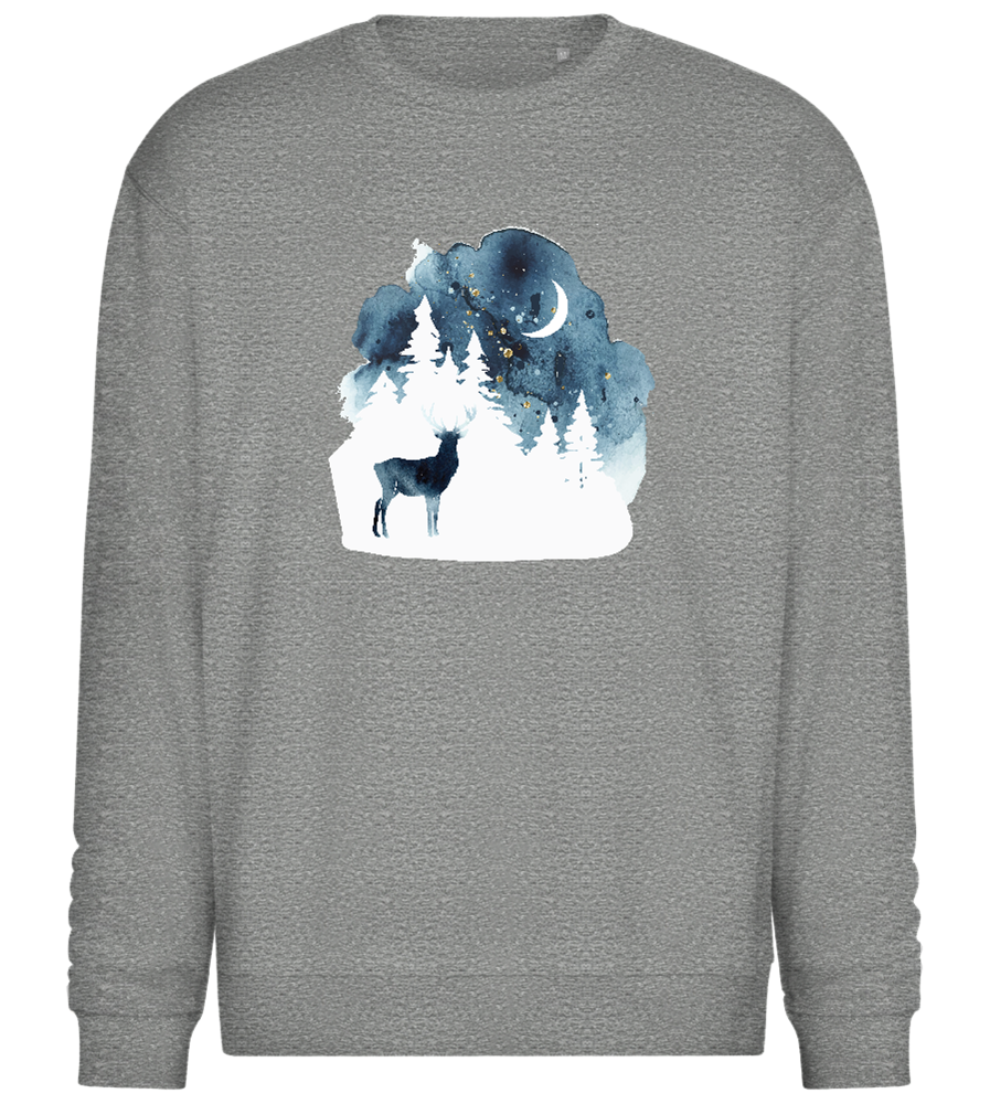 Watercolor Christmas Night Design - Comfort Essential Unisex Sweater_ORION GREY II_front