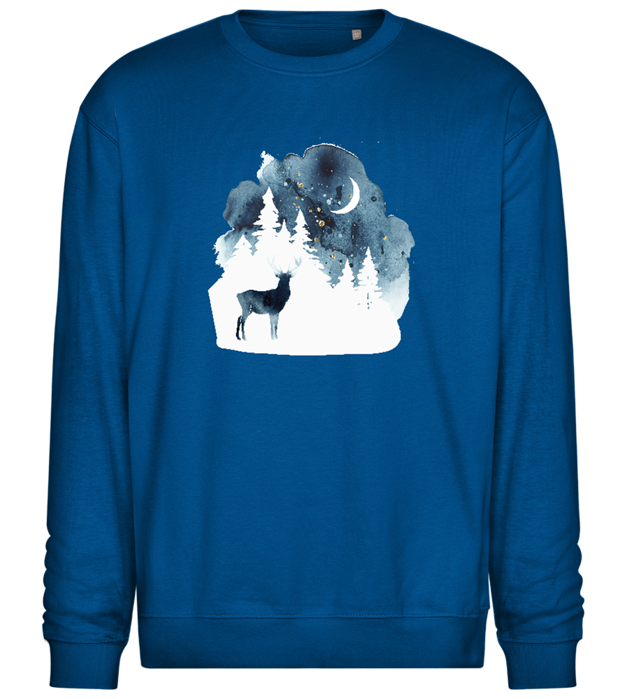 Watercolor Christmas Night Design - Comfort Essential Unisex Sweater_ROYAL_front