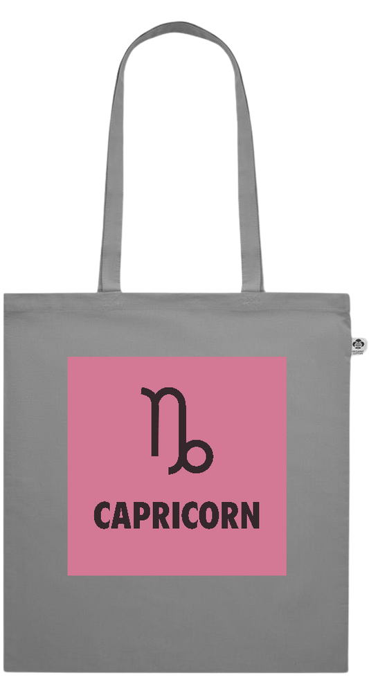 Zodiac Capricorn Design - Essential colored organic cotton tote bag_GREY_front