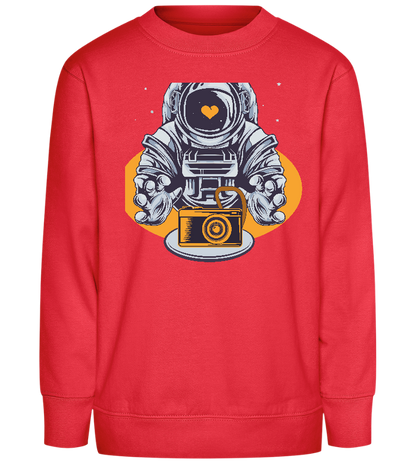 Spaceman Camera Design - Comfort Kids Sweater_BRIGHT RED_front