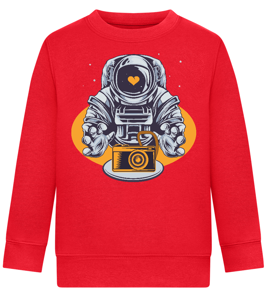 Spaceman Camera Design - Comfort Kids Sweater_BRIGHT RED_front