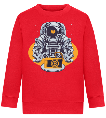 Spaceman Camera Design - Comfort Kids Sweater_BRIGHT RED_front