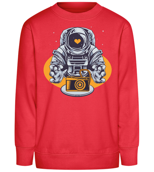 Spaceman Camera Design - Comfort Kids Sweater_BRIGHT RED_front