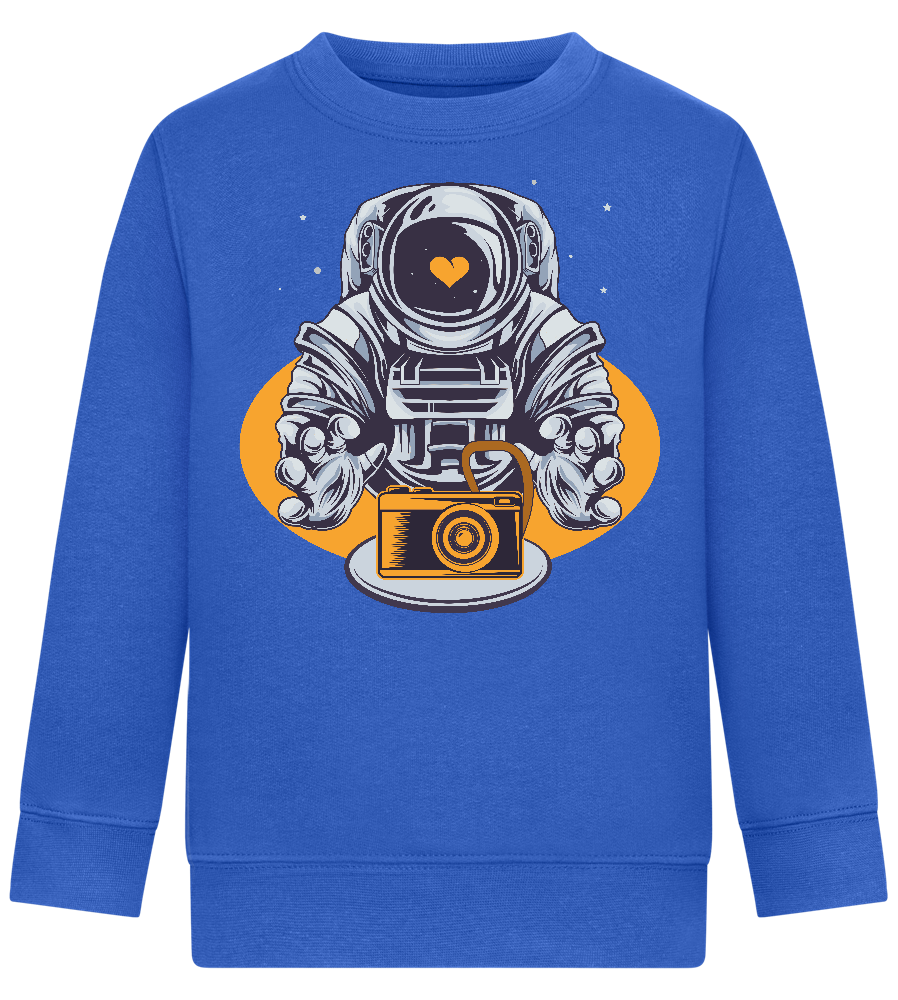 Spaceman Camera Design - Comfort Kids Sweater_ROYAL_front