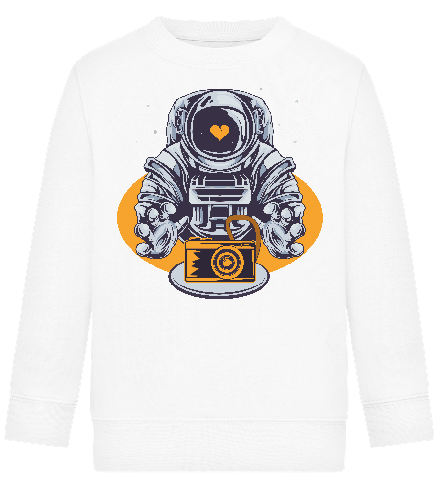 Spaceman Camera Design - Comfort Kids Sweater_WHITE_front