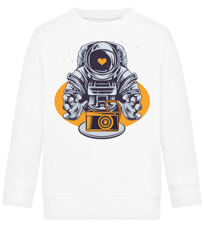 Spaceman Camera Design - Comfort Kids Sweater_WHITE_front