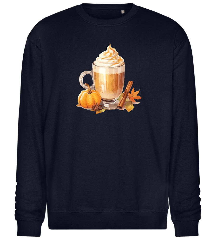 Pumpkin Spice Latte Design - Comfort Essential Unisex Sweater_FRENCH NAVY_front