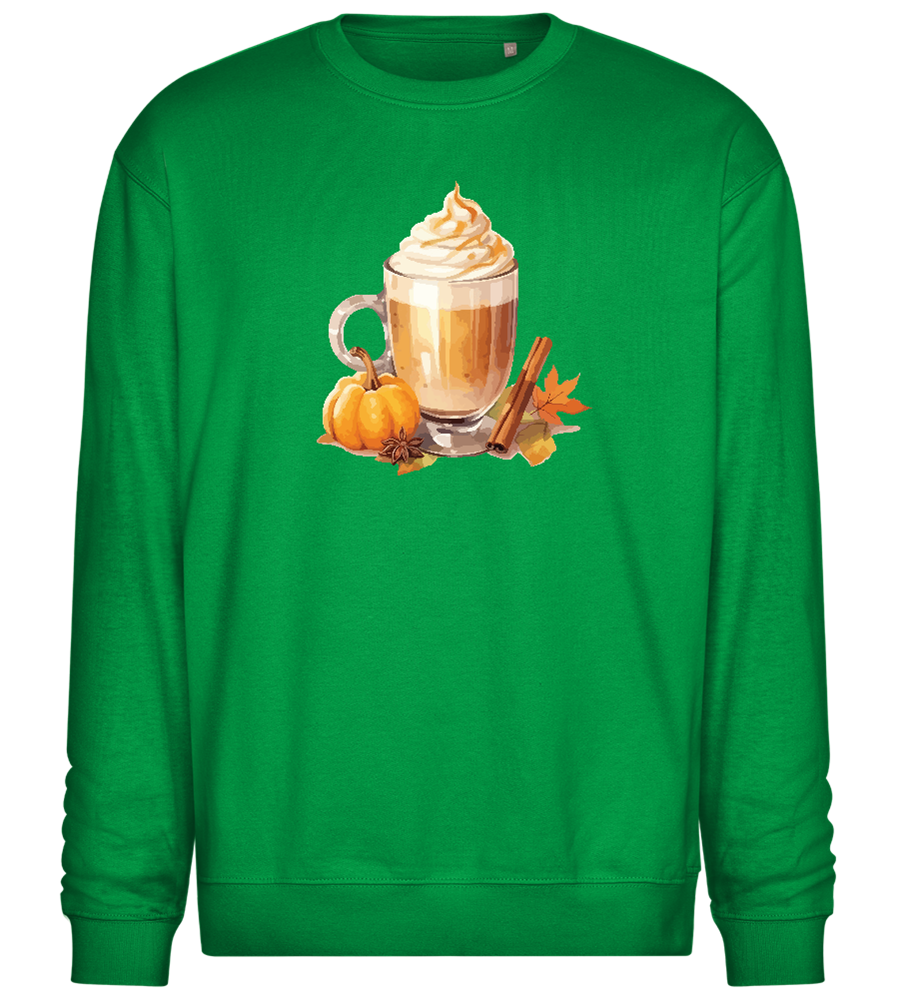 Pumpkin Spice Latte Design - Comfort Essential Unisex Sweater_MEADOW GREEN_front