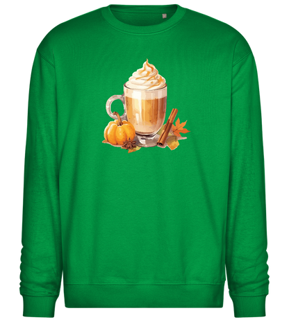 Pumpkin Spice Latte Design - Comfort Essential Unisex Sweater_MEADOW GREEN_front