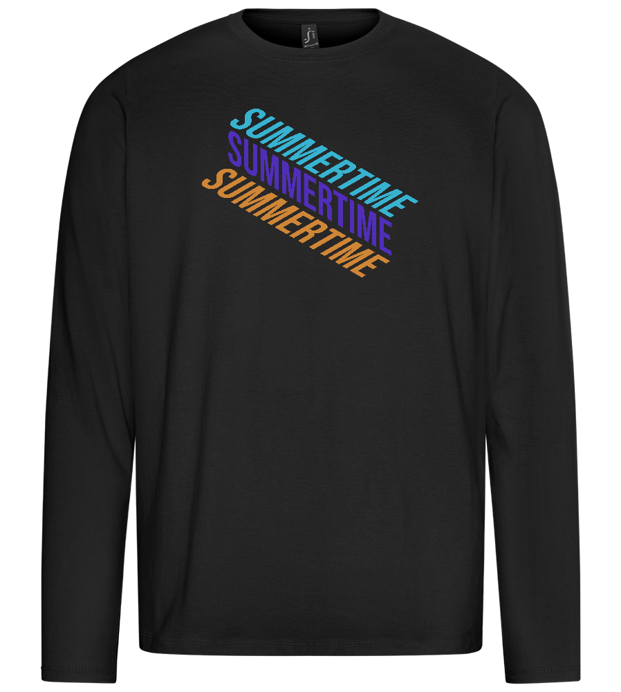 Summertime Text Design - Premium men's long sleeve t-shirt_DEEP BLACK_front