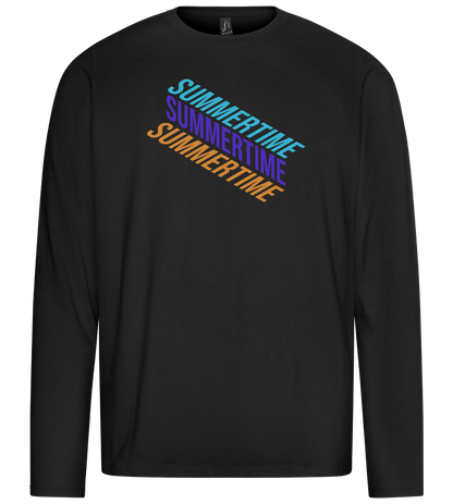 Summertime Text Design - Premium men's long sleeve t-shirt_DEEP BLACK_front