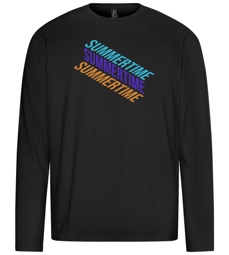 Summertime Text Design - Premium men's long sleeve t-shirt_DEEP BLACK_front