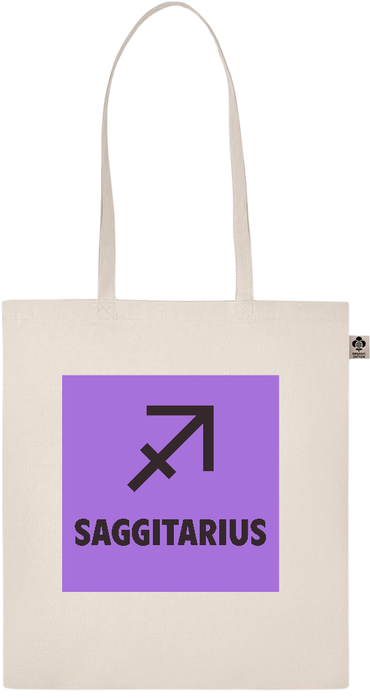 Zodiac Saggitarius Design - Basic organic cotton shopping bag_BEIGE_front