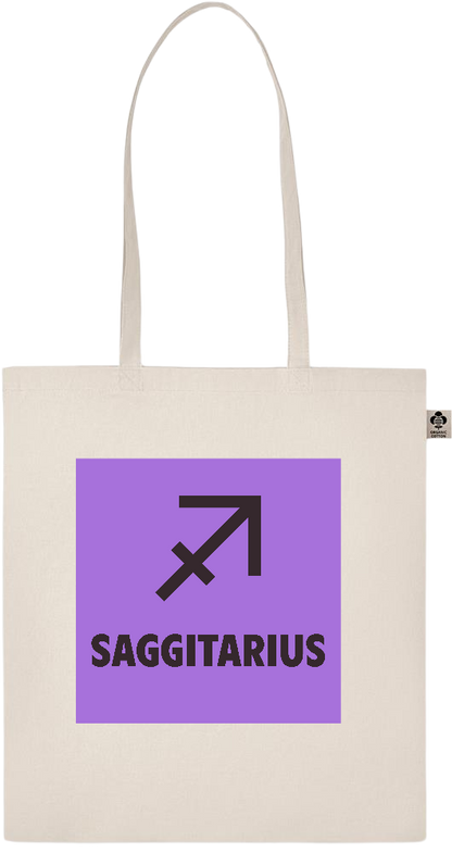 Zodiac Saggitarius Design - Basic organic cotton shopping bag_BEIGE_front