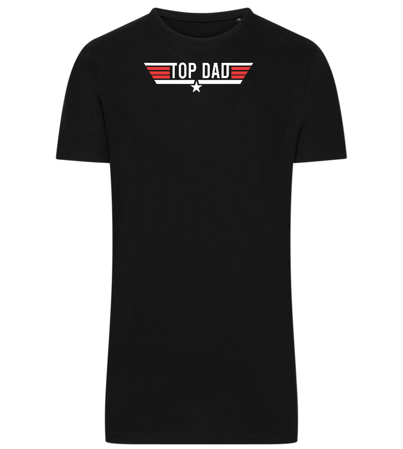 Top Dad Design - Comfort men's long t-shirt_DEEP BLACK_front