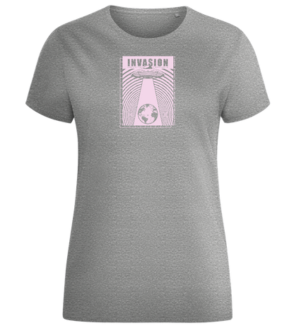 Invade Earth Design - Comfort women's fitted t-shirt_ORION GREY_front