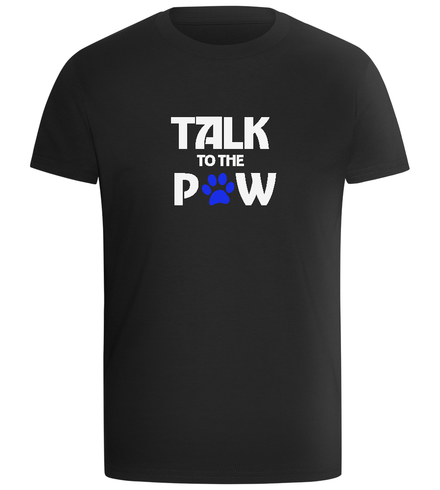 Talk to the Paw Design - Comfort boys fitted t-shirt_DEEP BLACK_front