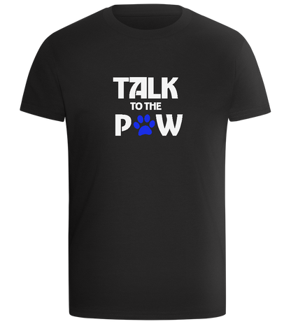 Talk to the Paw Design - Comfort boys fitted t-shirt_DEEP BLACK_front