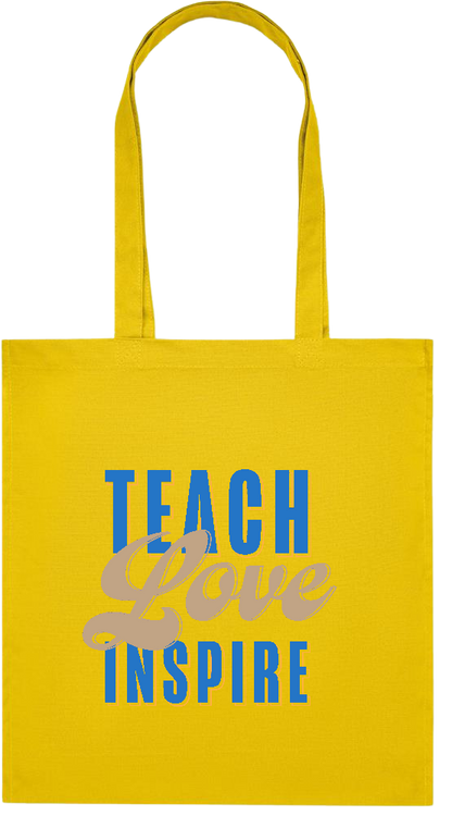 Teach Love Inspire Design - Premium colored organic cotton tote bag_YELLOW_front