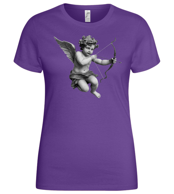 Cupid Statue Design - Basic women's t-shirt_DARK PURPLE_front