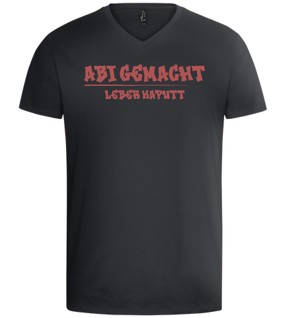 Abi Gemacht Leber Kaputt Design - Basic men's v-neck t-shirt_DARK GRAY_front