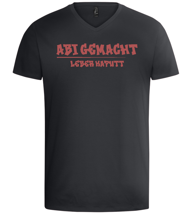 Abi Gemacht Leber Kaputt Design - Basic men's v-neck t-shirt_DARK GRAY_front