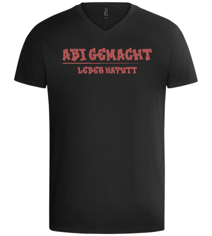 Abi Gemacht Leber Kaputt Design - Basic men's v-neck t-shirt_DEEP BLACK_front