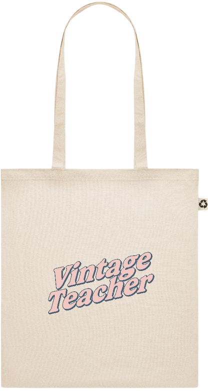 Vintage Teacher Design - Recycled cotton shopping bag_BEIGE_front