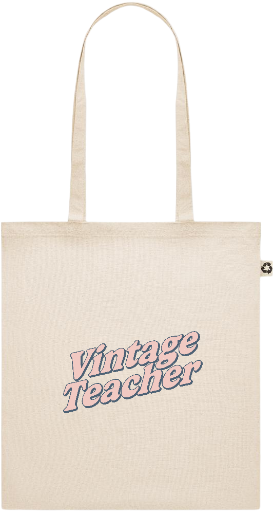 Vintage Teacher Design - Recycled cotton shopping bag_BEIGE_front