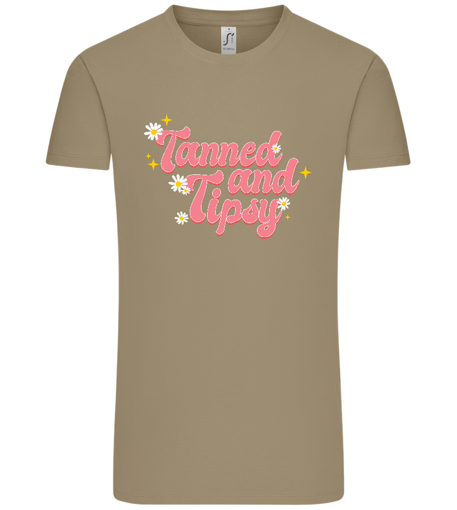 Tanned and Tipsy Design - Comfort Unisex T-Shirt_KHAKI_front