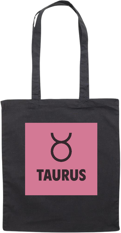 Zodiac Taurus Design - Essential colored event tote bag_BLACK_front