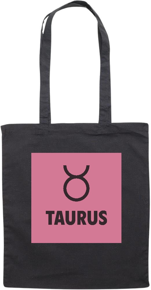 Zodiac Taurus Design - Essential colored event tote bag_BLACK_front