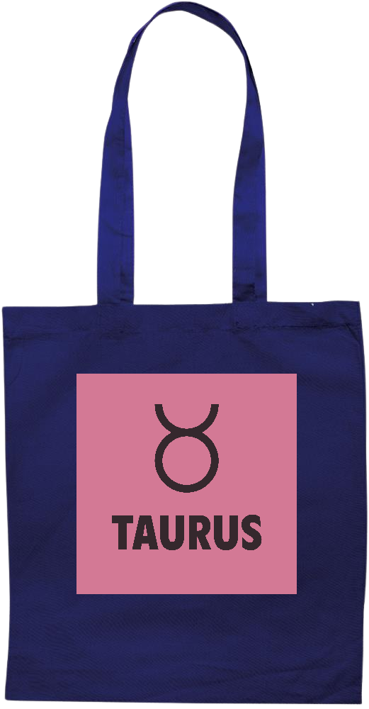 Zodiac Taurus Design - Essential colored event tote bag_BLUE_front