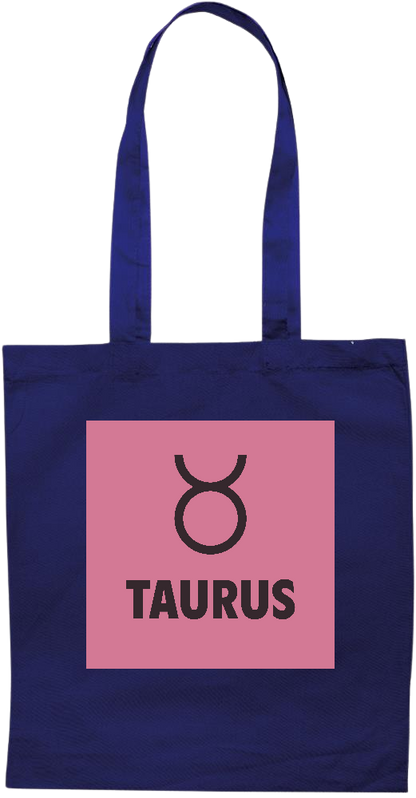 Zodiac Taurus Design - Essential colored event tote bag_BLUE_front