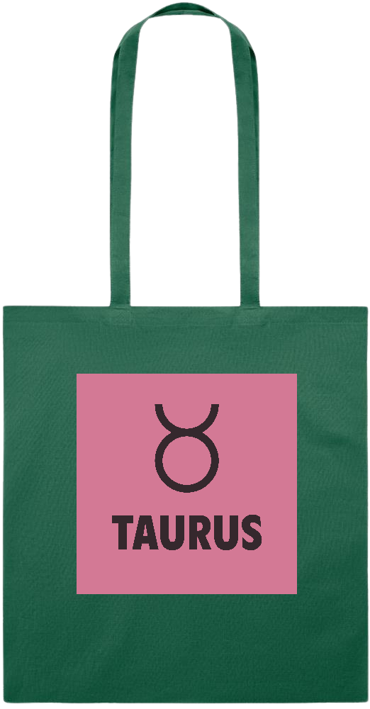 Zodiac Taurus Design - Essential colored event tote bag_DARK GREEN_front