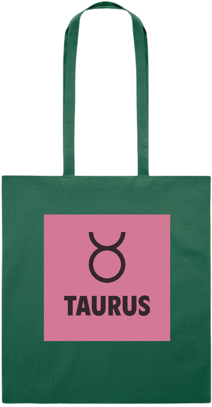 Zodiac Taurus Design - Essential colored event tote bag_DARK GREEN_front