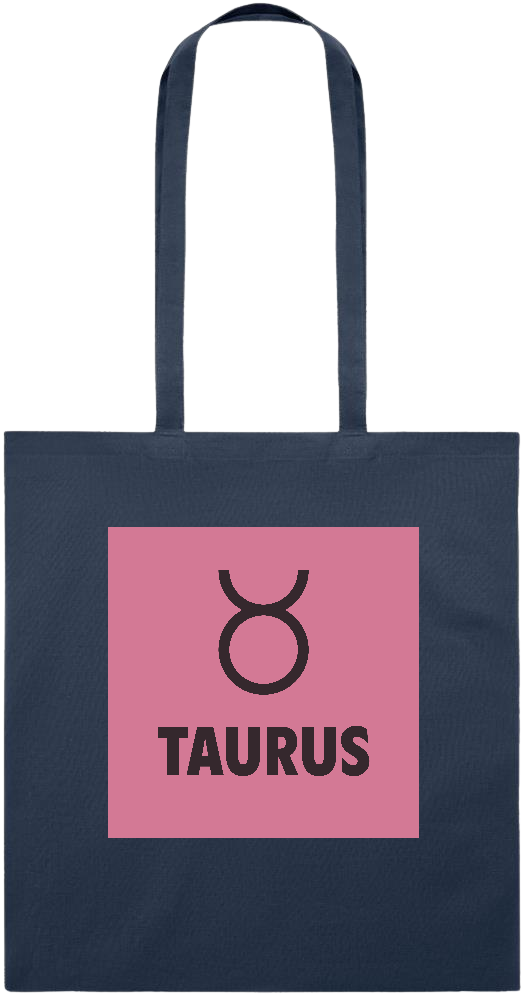 Zodiac Taurus Design - Essential colored event tote bag_FRENCH NAVY_front