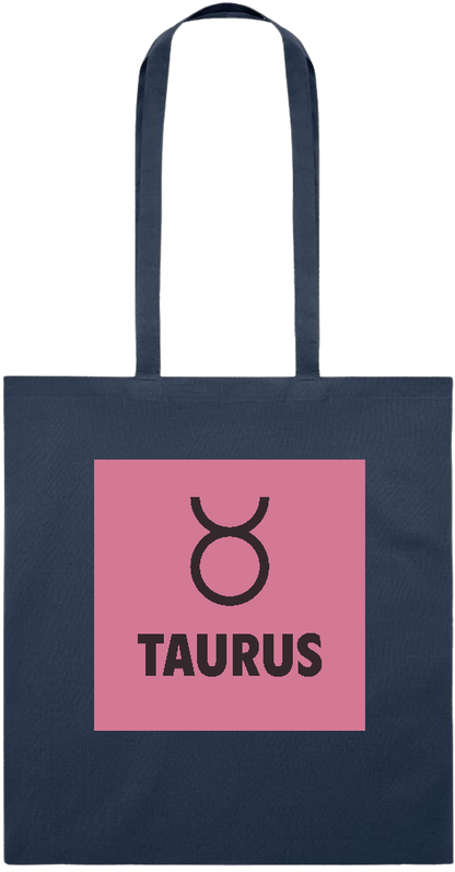 Zodiac Taurus Design - Essential colored event tote bag_FRENCH NAVY_front