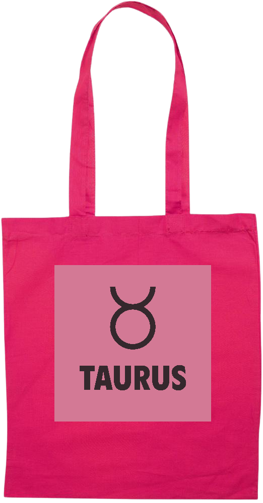 Zodiac Taurus Design - Essential colored event tote bag_FUCHSIA_front