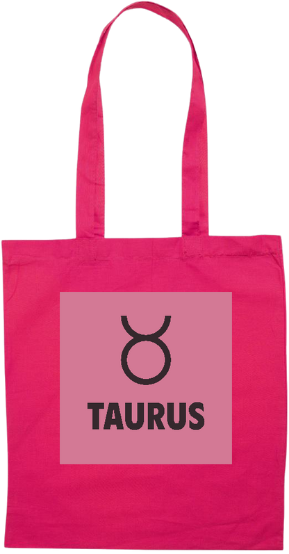 Zodiac Taurus Design - Essential colored event tote bag_FUCHSIA_front