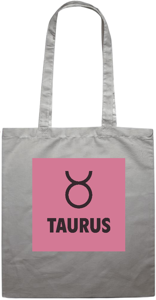 Zodiac Taurus Design - Essential colored event tote bag_GREY_front